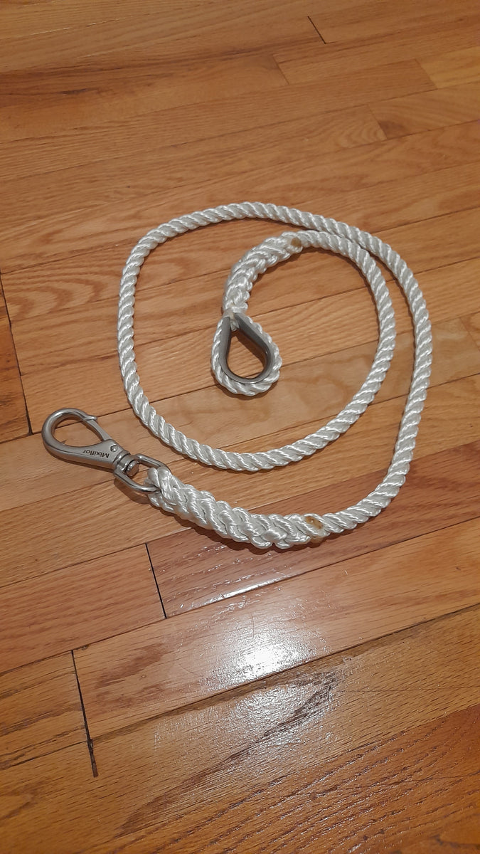 Dbropes 2 Strand Mooring Pendant Nylon Rope Lines – 1/2" X 12' With Chafe Guard & Thimble