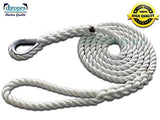 5/8" X 8' Three Strand Mooring Pendant 100% Nylon Rope with Thimble. (Tensile Strength 10400 Lbs.) Made in USA. FREE EXPEDITED SHIPPING - dbRopes