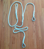 Colgante personalizado de amarre doble de 5/8" x 12' de tres hebras 100% cuerda de nailon con dedal de acero inoxidable (resistencia a la tracción 10400 lbs.) Fabricado en EE. UU.