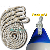 Fender Whips 100% Nylon Rope 3/8' X 6' - Pack of 4 (Fenders NOT included) - dbRopes