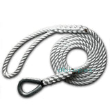 3 Strand Mooring Pendant 100% Nylon Rope Premium with Heavy Duty Galvanized Thimble. (Select size) - dbRopes