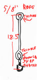 Custom 2 lines of 5/8" X 18.5" Three Strand Mooring Pendant 100% Nylon Rope with  2  SS Thimbles and snap shackles