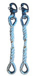Custom 2 lines of 5/8" X 18.5" Three Strand Mooring Pendant 100% Nylon Rope with  2  SS Thimbles and snap shackles