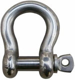 3/8" Type 316 Stainless Steel with 1/2" Screw Pin Bow Shackle
