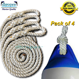 Fender Whips 100% Nylon Rope 3/8' X 6' - Pack of 4 (Fenders NOT included) - dbRopes