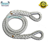 3/4" X 15" Three Strand Mooring Pendant 100% Nylon Rope with 2 Galvanized or SS Thimbles. Made in USA. - dbRopes