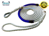5/8" X 15' Three Strand Mooring Pendant 100% Nylon Rope with Thimble and Chafe Guard.  Made in USA. - dbRopes