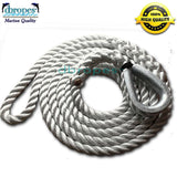 3 Strand Mooring Pendant 100% Nylon Rope Premium with Heavy Duty Galvanized Thimble. (Select size) - dbRopes