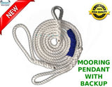 5/8" x 12' DriftProof Mooring Pendant with Backup Line. 3 Strand 100% Nylon rope with Thimble.  Made in USA  *****LAUNCH OFFER***** - dbRopes
