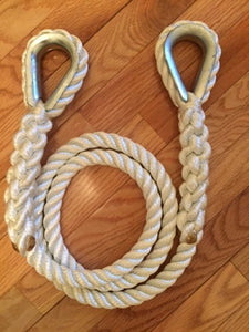 3/4" X 6' Three Strand Mooring Pendant 100% Nylon Rope with 2 Thimbles . (Tensile Strength 13800 Lbs.) Made in USA. FREE EXPEDITED SHIPPING - dbRopes