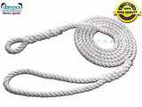 3/4" X 15' Three Strand Mooring Pendant 100% Nylon Rope With Blue Chafe Guard Without Thimble . (TS 13800 Lbs.) Made in USA. FREE EXPEDITED SHIPPING - dbRopes