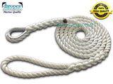 5/8" X 10' Three Strand Mooring Pendant 100% Nylon Rope with Thimble. (Tensile Strength 10400 Lbs.) Made in USA. FREE EXPEDITED SHIPPING - dbRopes