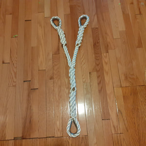 1" X 3' Three Strand Double Mooring Pendant 100% Nylon Rope with 3 SS Thimble - dbRopes