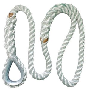 3/4" X 4' Three Strand Mooring Pendant 100% Nylon Rope with Thimble. (Tensile Strength 13800 Lbs.) Made in USA. FREE EXPEDITED SHIPPING - dbRopes