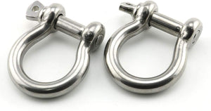 2 Pcs of  3/8" Type 316 Stainless Steel Screw Pin Bow Shackle, (10mm) WLL 2,365 Lbs - dbRopes