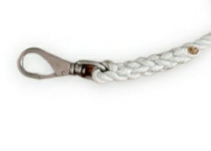 Colgante de amarre de tres hilos de 5/8" x 10' 100 % cuerda de nailon con dedal de acero inoxidable, gancho y 3 flotadores