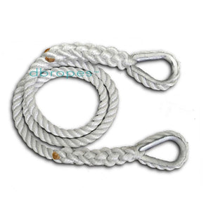 3/8" X 16' Three Strand Mooring Pendant 100% Nylon Rope with 2 SS Thimbles. (Tensile Strength 3700 Lbs.) Made in USA