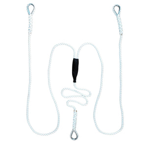 1/2" X 10' Three Strand Double Mooring Pendant 100% Nylon Rope with 3 Stainless Steel Thimbles. For Pontoon Boats Made in USA.