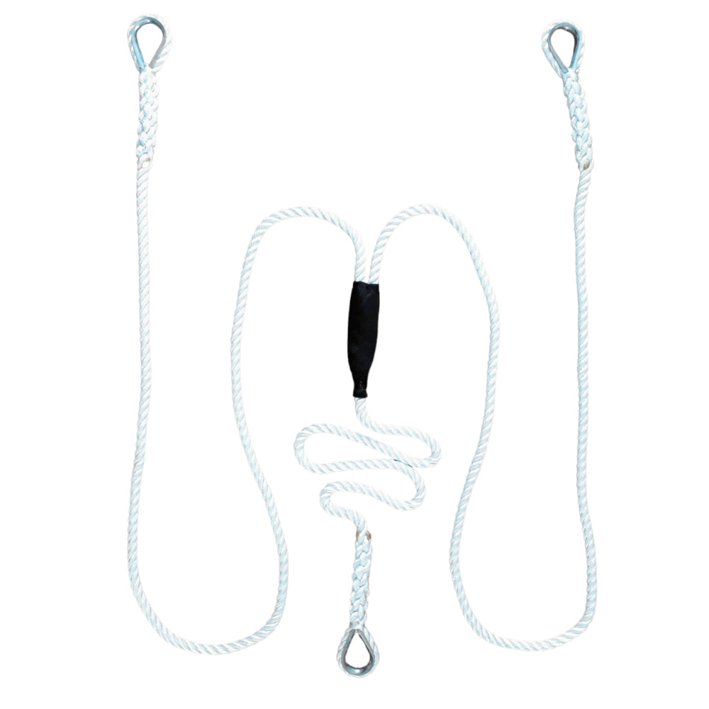 Pontoon Boats Three Strand Double Mooring Pendant 100% Nylon Rope with 3  Stainless Steel Thimbles. For pontoon boats Made in USA.